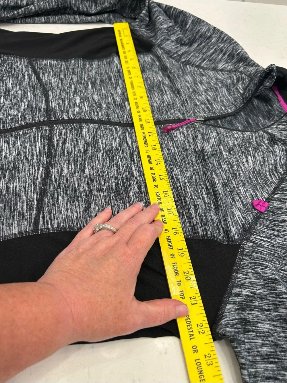 Heathered Gray Full-Zip Jacket with Pink Accents